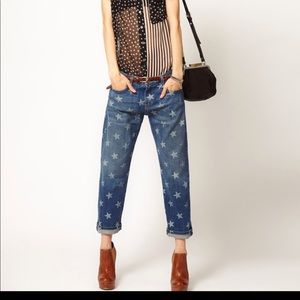 Current Elliott boyfriend white star jeans